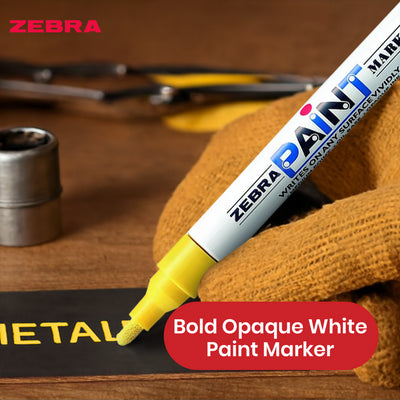 Zebra Yellow Paint Marker Pen 1.5mm Tip Permanent Marker, Waterproof Paint Pen For Writing
