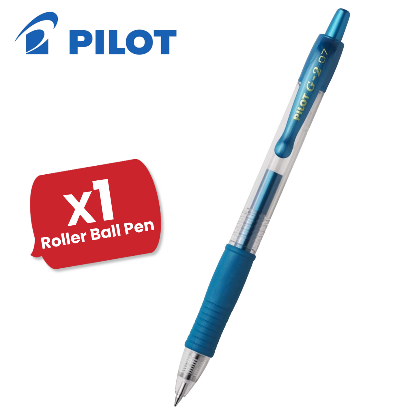 Pilot G-207 Retractable Gel 0.7 mm Medium Point Rollerball Pen - Metallic Blue