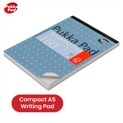 Pukka Pad A5 Writing Pad 160 Perforated Tear-Out Sheets Notepads, 80GSM Lined Notebook for Work