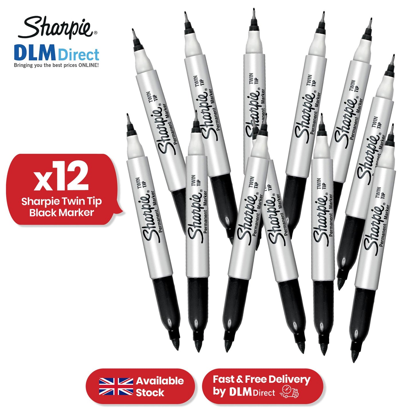 Sharpie Double-Sided Pen - Black Dual Tip Colouring Pens, Fine & Ultra Fine Tip Artist Pens For Kids