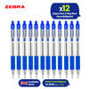 Zebra Z Grip Ballpoint Blue Retractable Pen 1.0mm Medium Point Biro for School Office (Pack of 12)