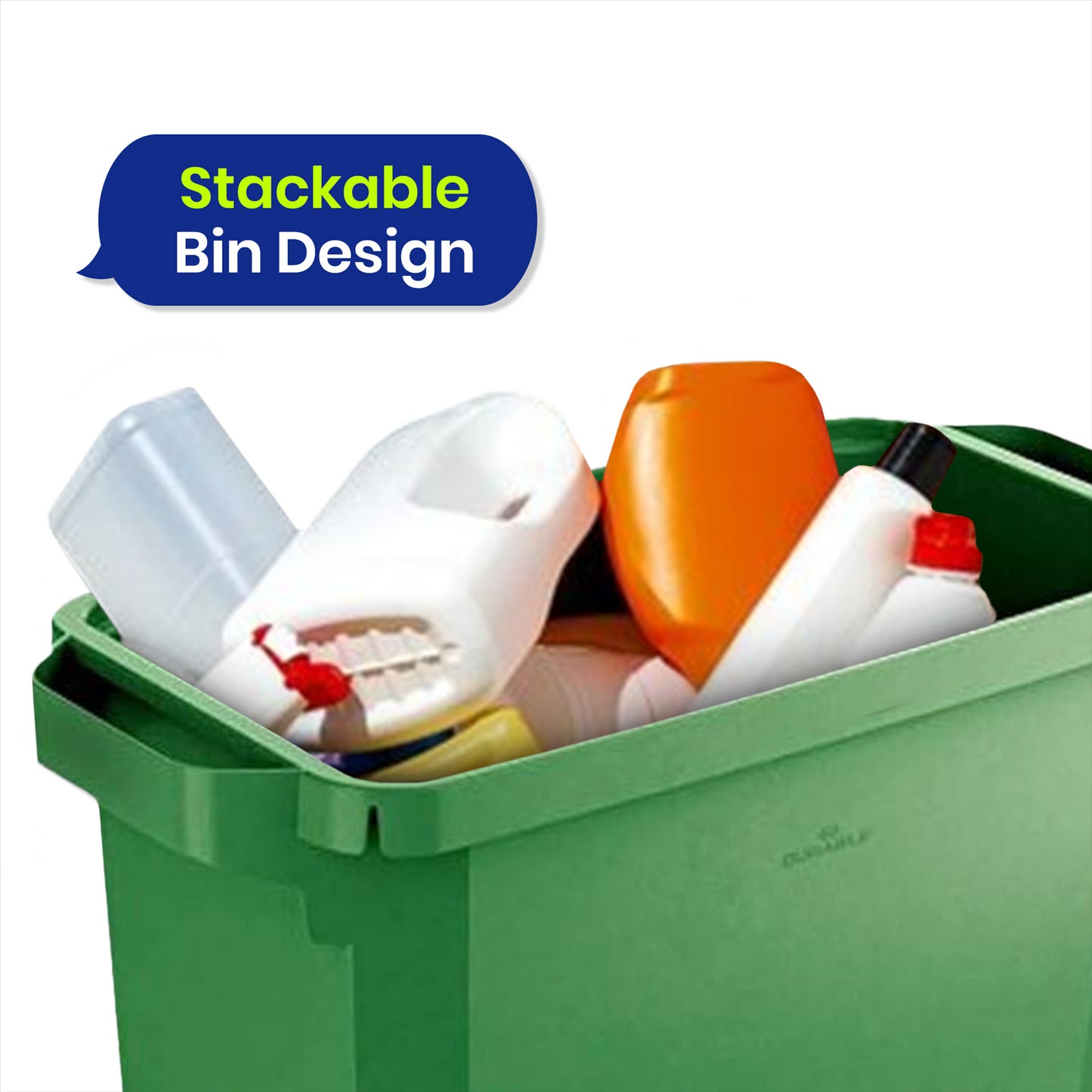 Durable DURABIN 60 Green+ Durable DURABIN 60 Hinged Lid with Paper Slot - Blue+ Durable ECO 110L Bin Bags 100% Recycled