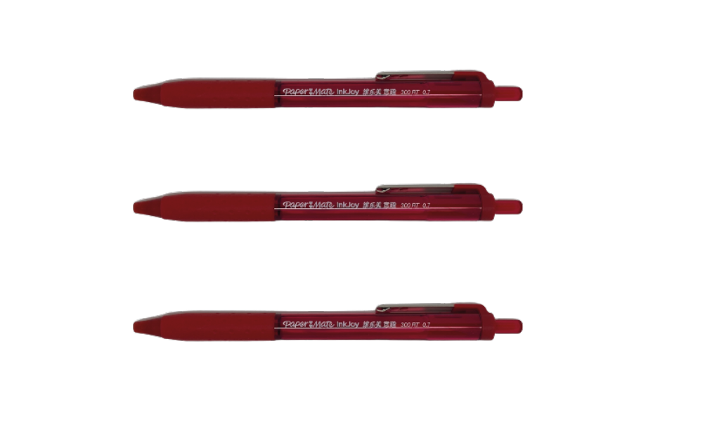 Paper Mate InkJoy 300 Retractable 0.7mm Red - Pack of 3