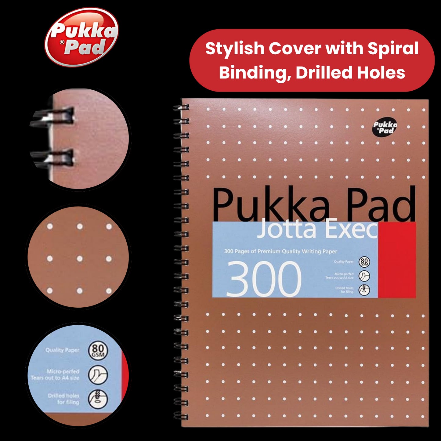 Pukka A4 300 page Metallic jotta - Lined Pack of 1