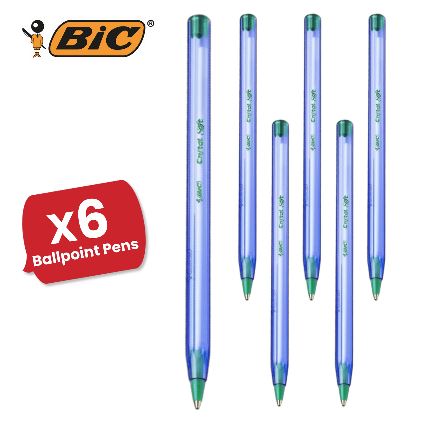 Bic Cristal Soft - Green - Single