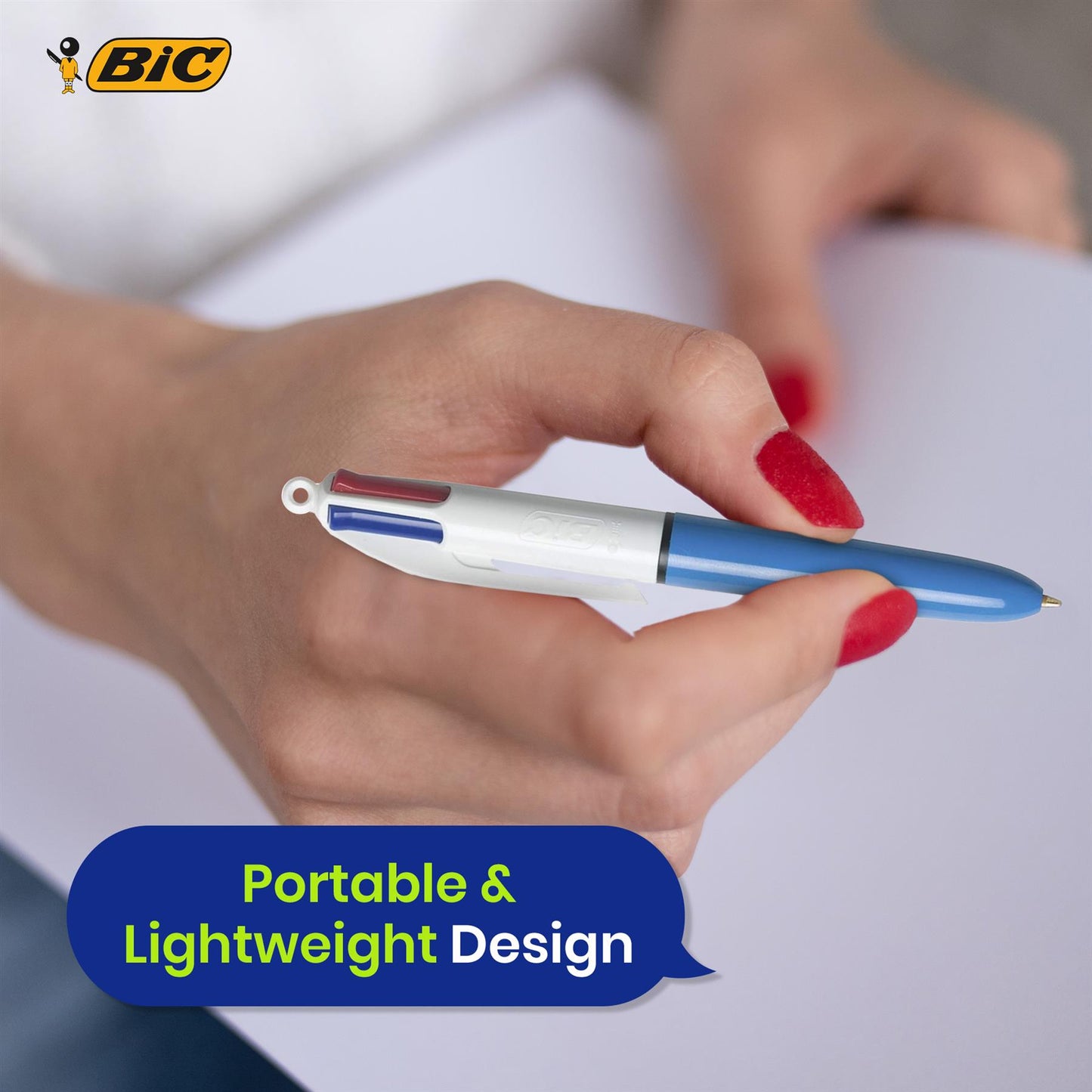 BIC 4-Color Mini Ball Pens Medium Tip Biros 2 Pack School Office