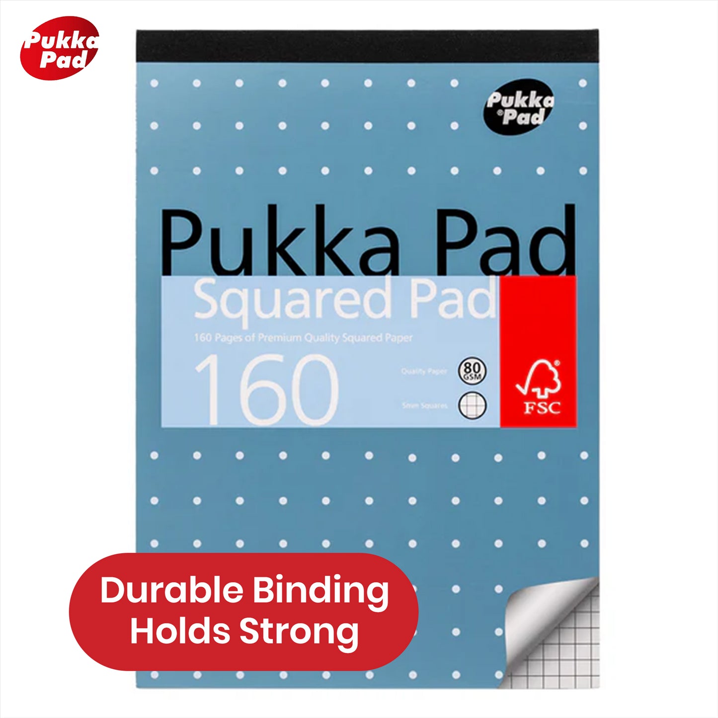 Pukka Pad A5 Writing Pad 160 Perforated Tear-Out Sheets Notepads, 80GSM Lined Notebook for Work