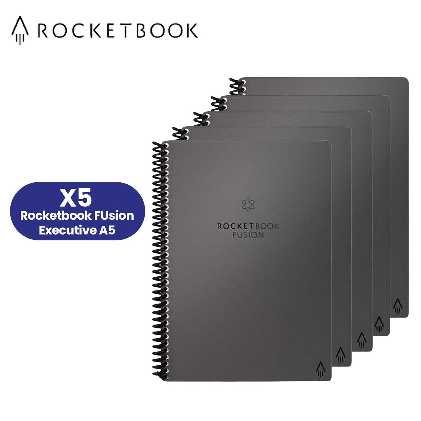 Rocketbook Fusion Executive A5 - Dotted Paper - Black