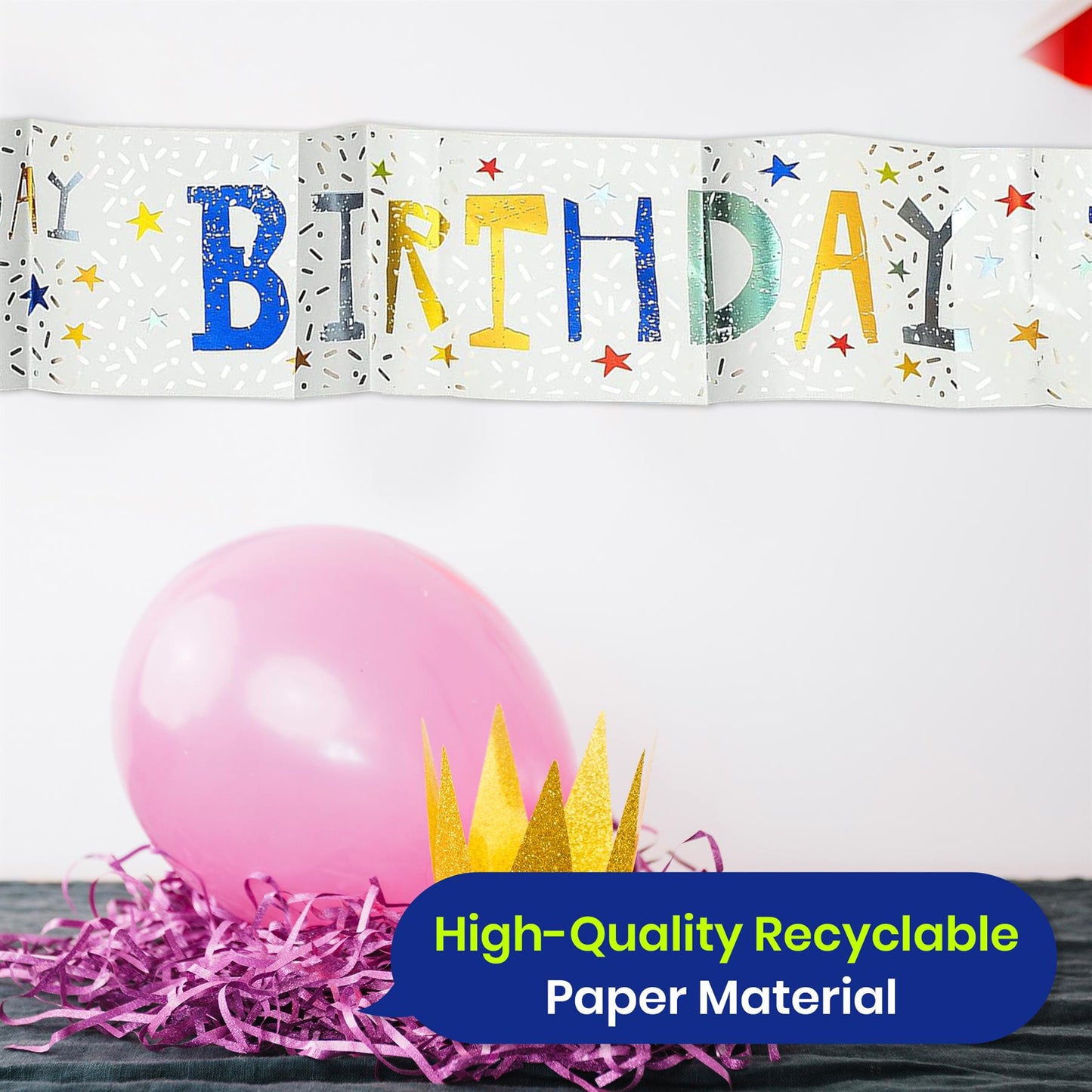 Birthday Boy Recyclable Paper Banner - 2.6m