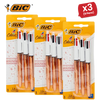 BIC 4 Colour Shine - Rose Gold - Pack of 3