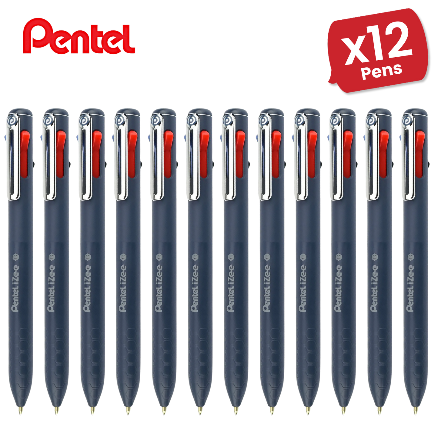 Pentel iZee 4 Colours Retractable Ballpoint Pens, Standard - Single Pen