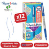 Paper Mate Flair Blue Felt Tip Pens 12 Pack, Medium Point 0.7 mm, Low Bleed