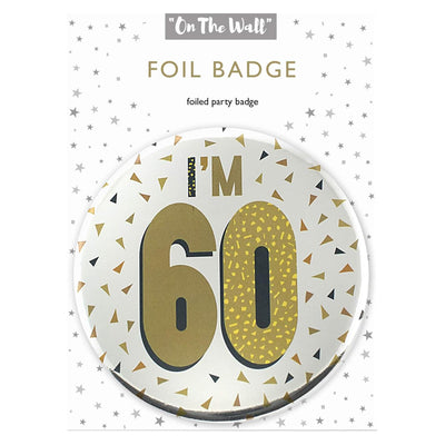 Silver 60th Birthday Badge 8.5cm Age Badge for Party Outfit and Celebrations