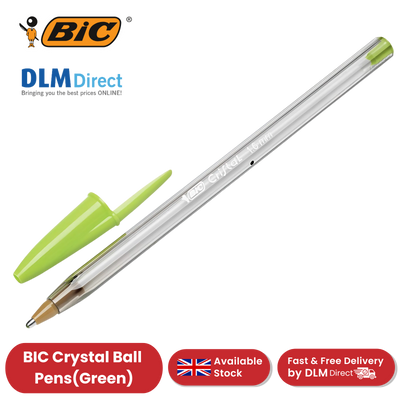 Bic Cristal Fun Green Ballpoint Pen Smooth Writing Medium Tip Pen for School Office Tasks, Pack of 1