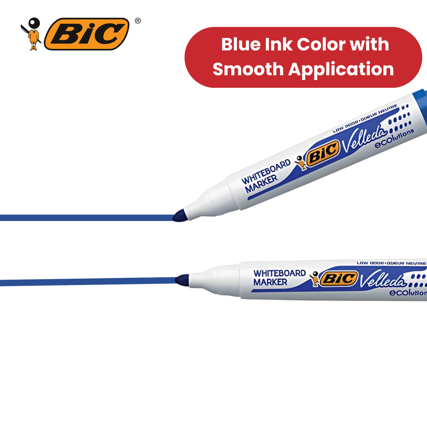 BIC Velleda 1751 ECOlutions Whiteboard Markers Blue - Box of 12 - 1 to 5 Packs