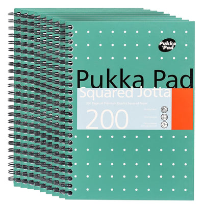 Pukka Pad A5 Squared Jotta Book 9-Pack Wirebound Notebook, 200 Pages for School & Office