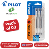 Pilot G - Tec C4 Gel Microtip Rollerball Pen, 0.4 mm Tip Black - Pack of 3