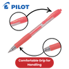 Pilot G207 Neon Red Gel Pens - Smooth & Precise Writing, Refillable, Vibrant Ink