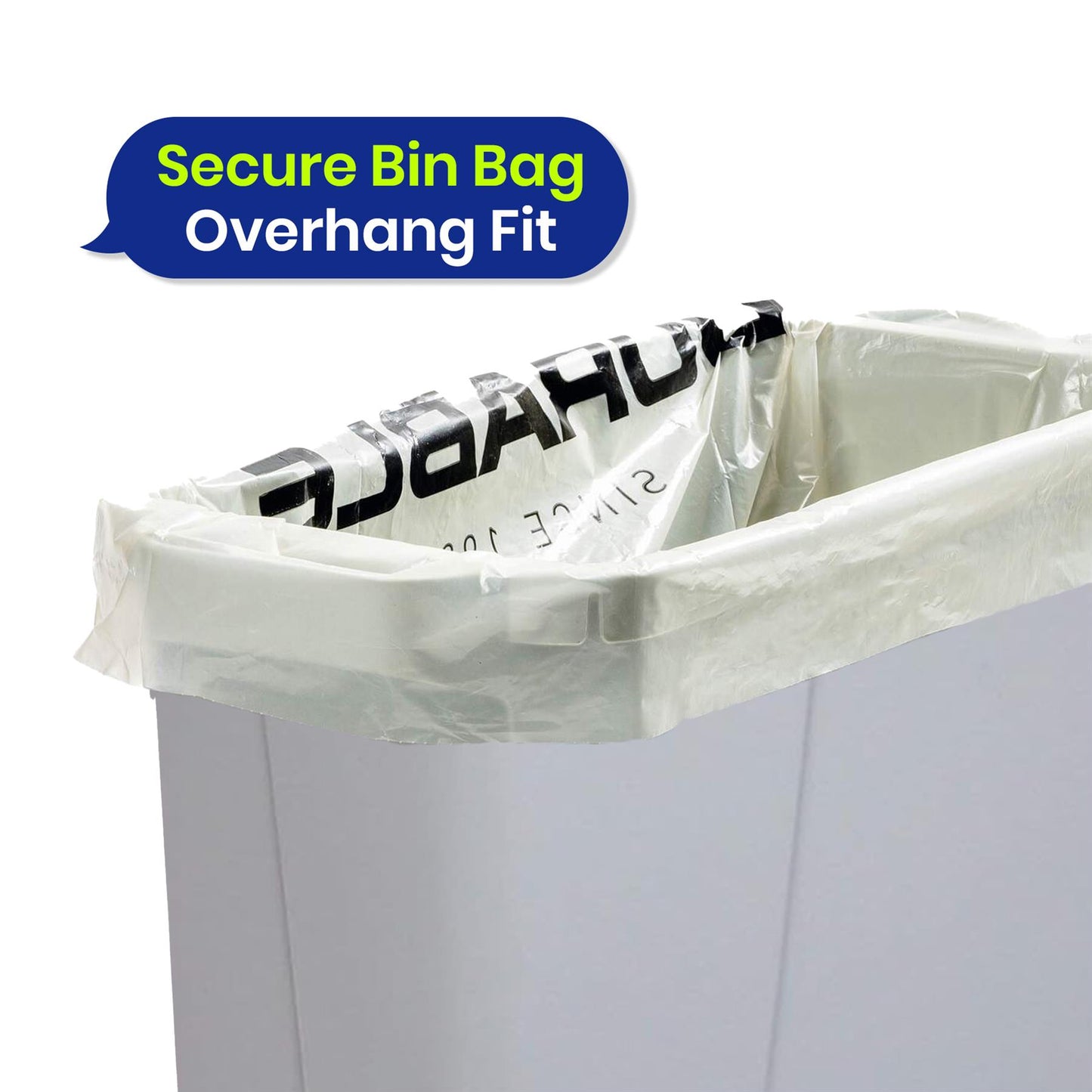110L Bin Bags 25 Pack and 90L DURABIN Grey Waste Bin Bundle Strong Recycled Plastic Set