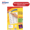 Avery L7161-40 Address Labels,720 Per Sheet, 63.5 x 46.6 mm, Permanent - 1 to 5