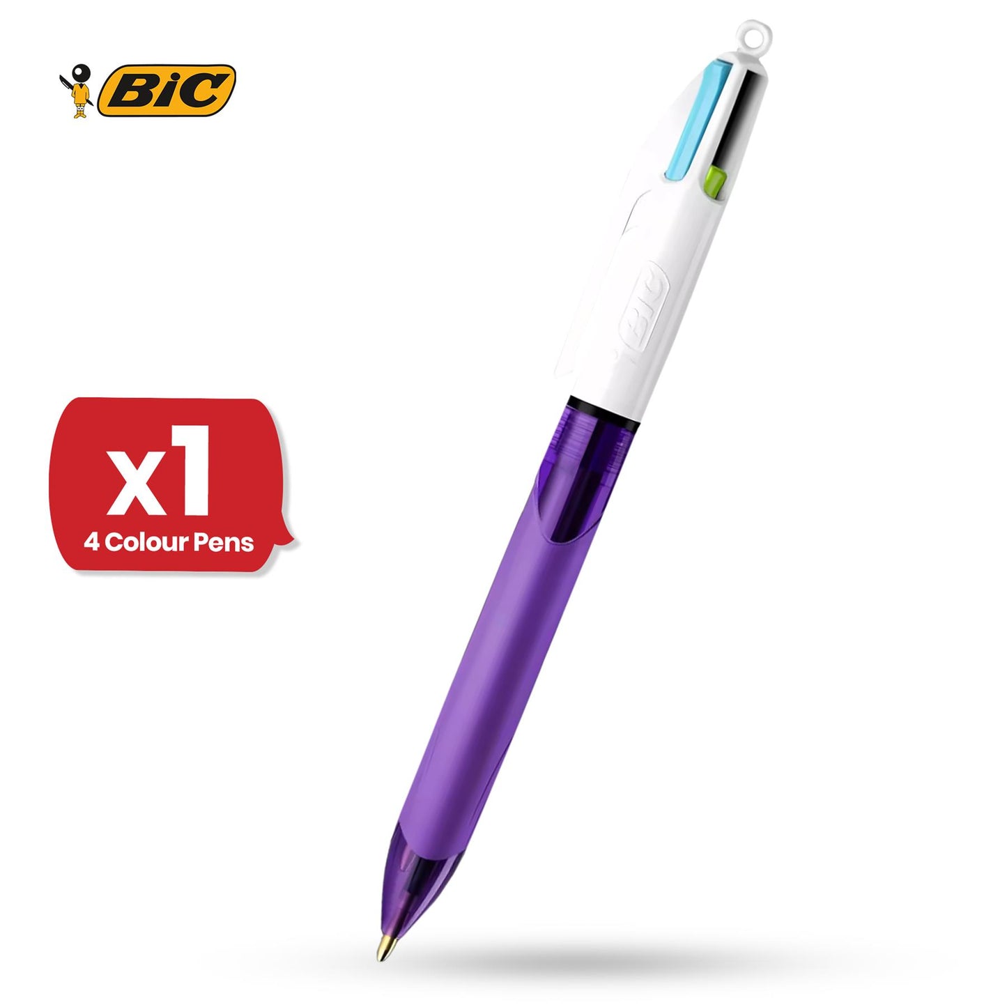 Bic 4-Colours Grip Fashion Ballpoint Pen 1.0mm - Pack of 1