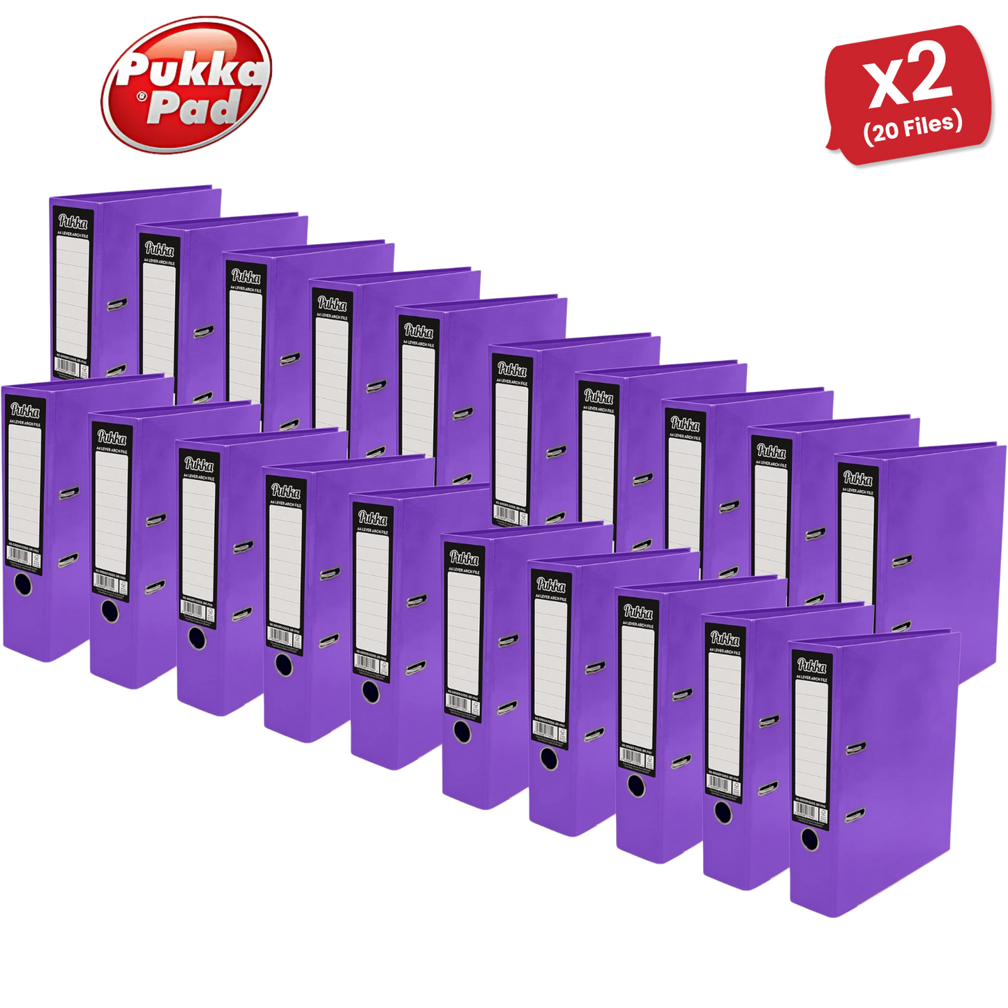 Pukka Brights Lever Arch Files - Purple - Box of 10 - Pack of 1 to 5