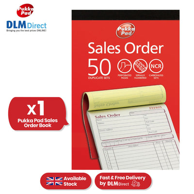 Pukka Pad Order Book - Paper Duplicate NCR Receipt, Carbonless Pad for Business