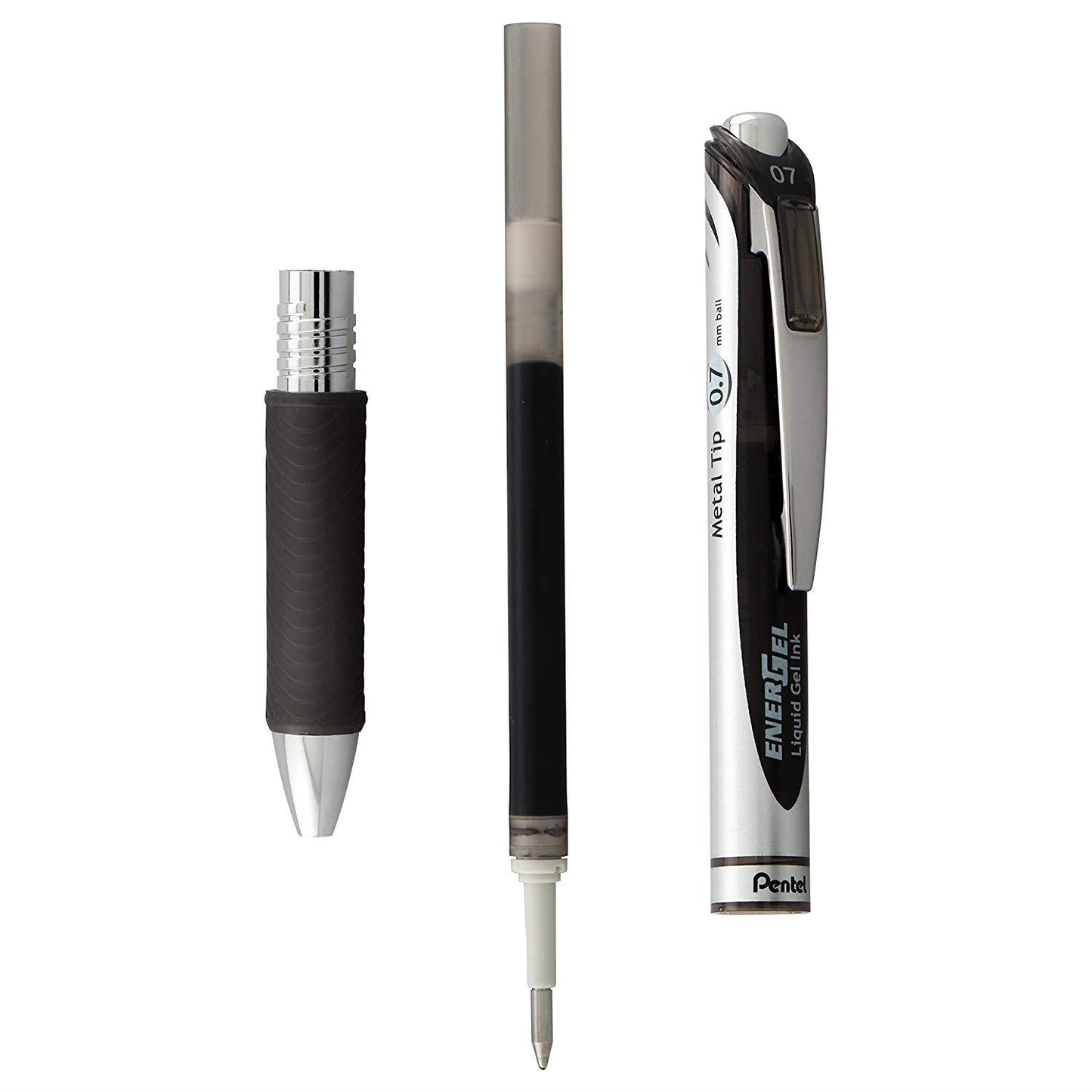 Pentel Energel XM Retractable Gel Pen with 0.7 mm Tip, Black, Pack of 12 (BL77-AO)