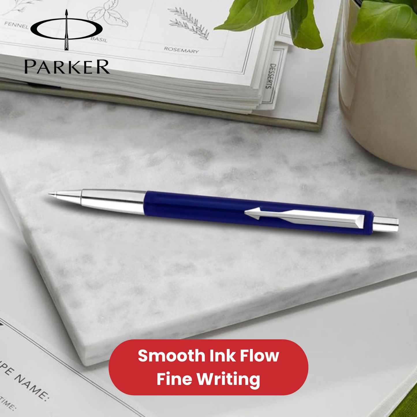 PARKER VECTOR BLUE BALLPOINT MEDIUM NIB BLUE INK - Pack of 1 to 5
