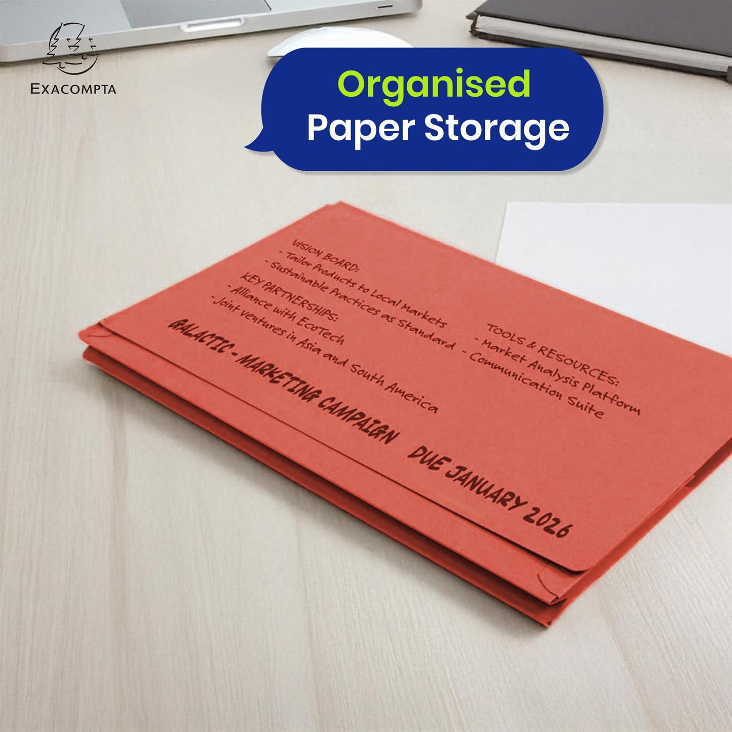 Exacompta Guildhall Full Flap Pocket Wallet, Durable 315gsm Manilla Folder Foolscap, 50 Pack (Red)