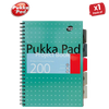 Pukka Pad White B5 Project Book 200 Pages Wirebound Project Book, Ruled/Margin