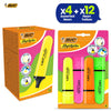 BIC Highlighter Flat Marker Neon Yellow 12x & 4x Assorted Markers