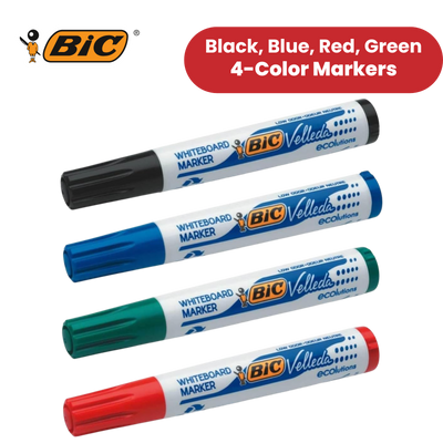 BIC Velleda 1701 ECOlutions Whiteboard Markers Assorted - Pack of 4