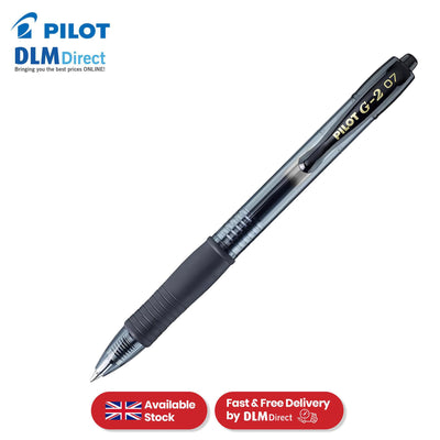 Pilot G-207 Rollerball - Retractable Black Ballpoint, 0.4mm Tip Biro for Writing