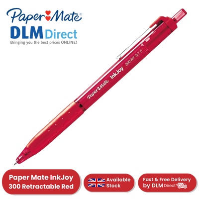 Paper Mate InkJoy 300 RT Pen Red Ink 0.7mm Fine Tip Retractable Smooth Writing
