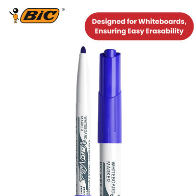 Bic Velleda 1741 Whiteboard Drywipe Markers Blue  - Box of 12 - 1 to 5 Packs