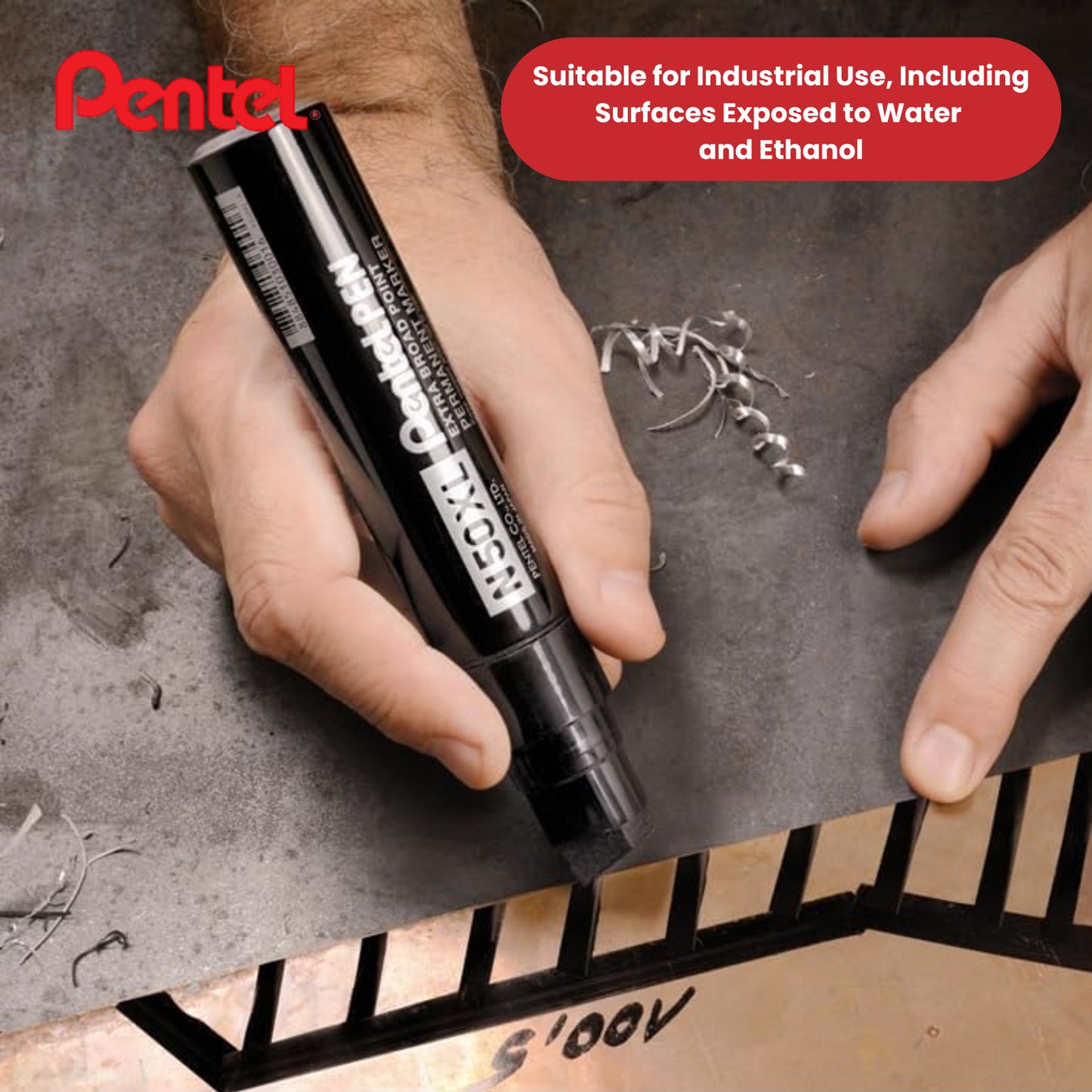 PENTEL  N50XL PERMANENT MARKER BLACK - Pack of 6