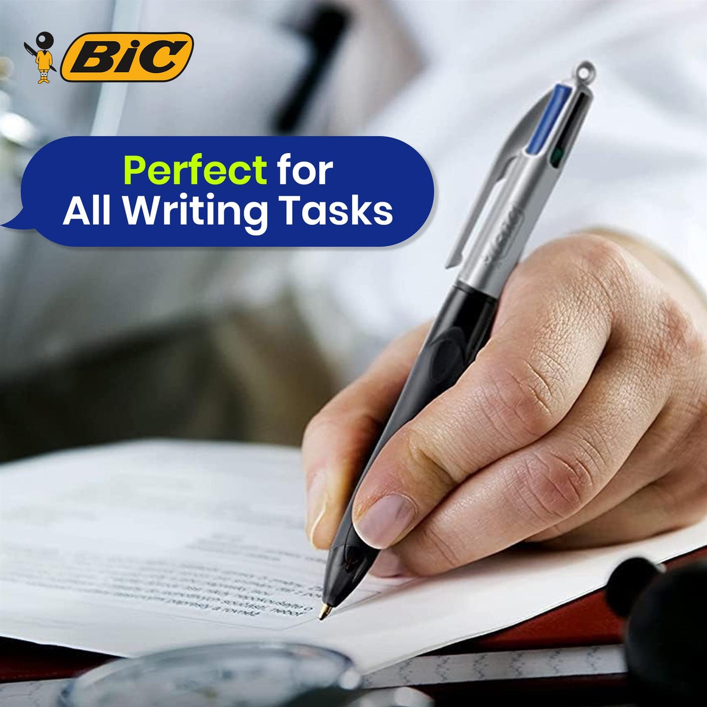 Bic 4 Colours Grip Pro Ballpoint - Pack of 12