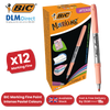 BIC Marking Permanent Markers Fine Tip Assorted Intense & Pastel Colours 12 Pack