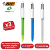 Bic 4 Colour Pack of 3 - 1 Original + 1 Shine Silver + 1 Fluo