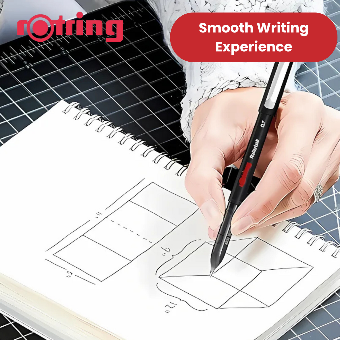 rOtring Rollerball Pen Fine Point 0.7mm - Black Ink, Smooth & Precise Writing
