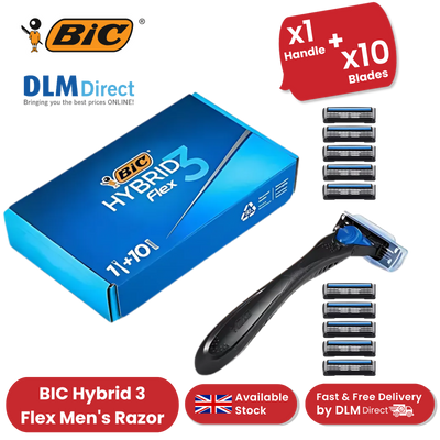 BIC Hybrid 3 Flex Refillable Men's Razor - 1 Handle + 10 Blades Pack