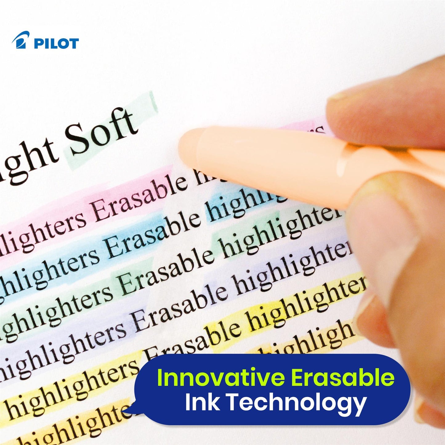 4x Pilot FriXion Light Natural Erasable Highlighter Assorted Pens for School & Office