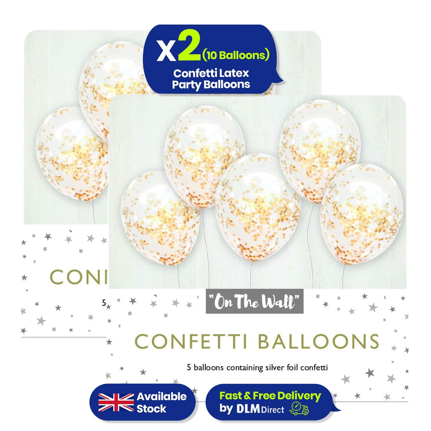 Premium Gold Confetti 12-inch Latex Party Balloons Variation