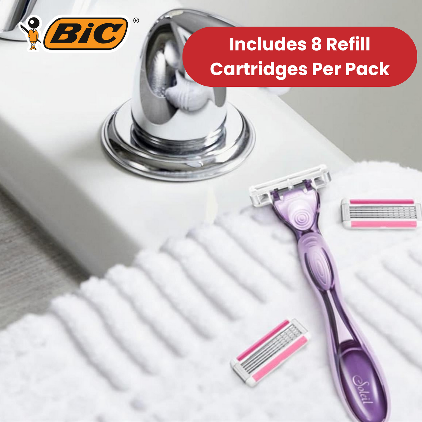BIC Click 5 Soleil Sensitive Razor 8 Refill for Comfort Shave