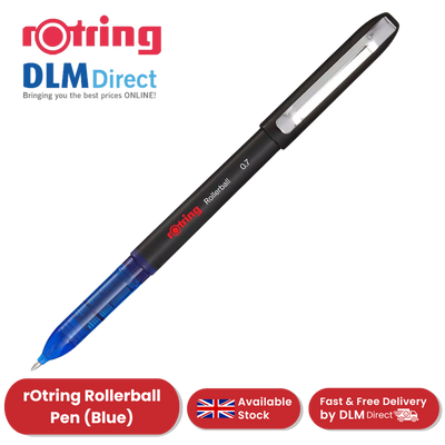 rOtring Rollerball Pen Fine Point 0.7mm - Blue Ink, Smooth & Precise Writing