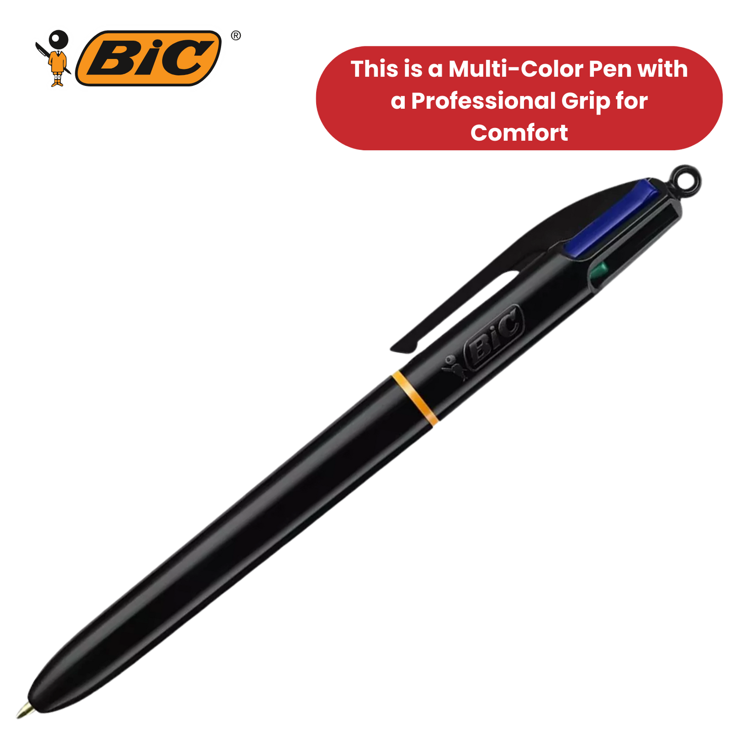 Bic 4 Colours Pro Ballpoint Pen 1.0mm - Single Pen