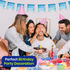 Happy Birthday Blue Bunting 4M with 10 Flags Reusable Party Decoration