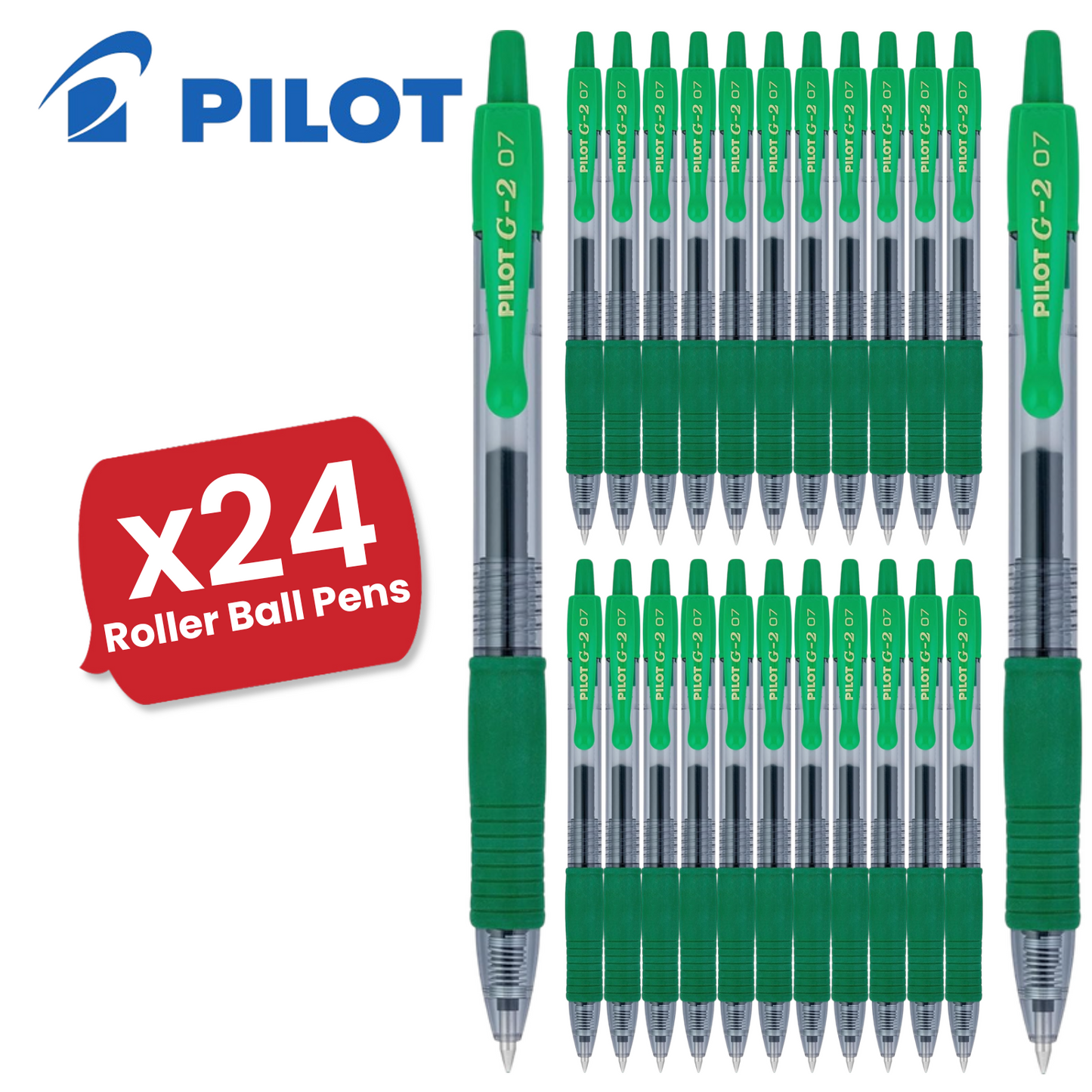 Pilot G-207 Retractable Gel Rollerball 0.7 mm Tip Medium (Single Pen) - Green