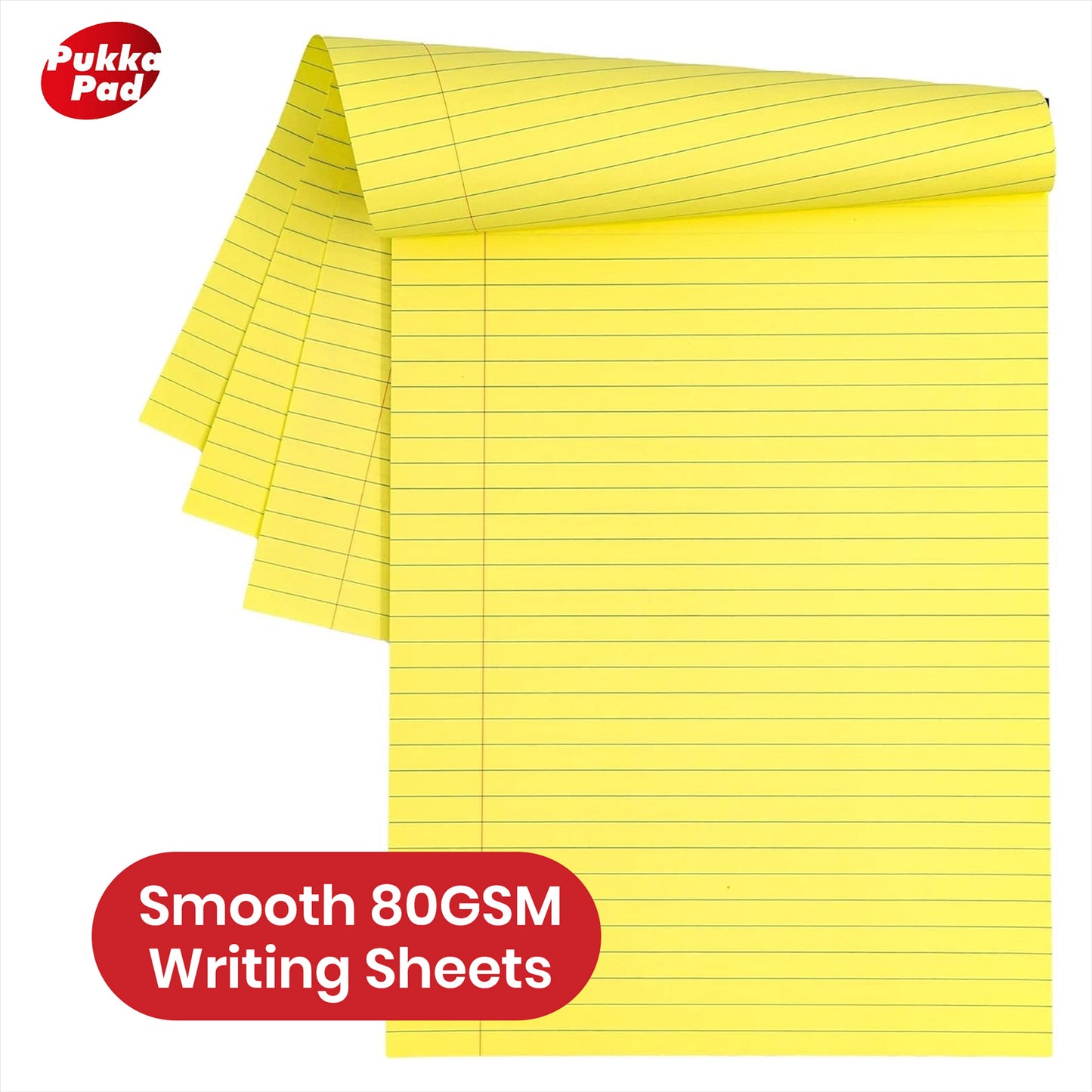 Pukka Pad A4 Refill Pads 160 Lined Pages Notepad, 80GSM Smooth Legal Notebook for Taking Notes